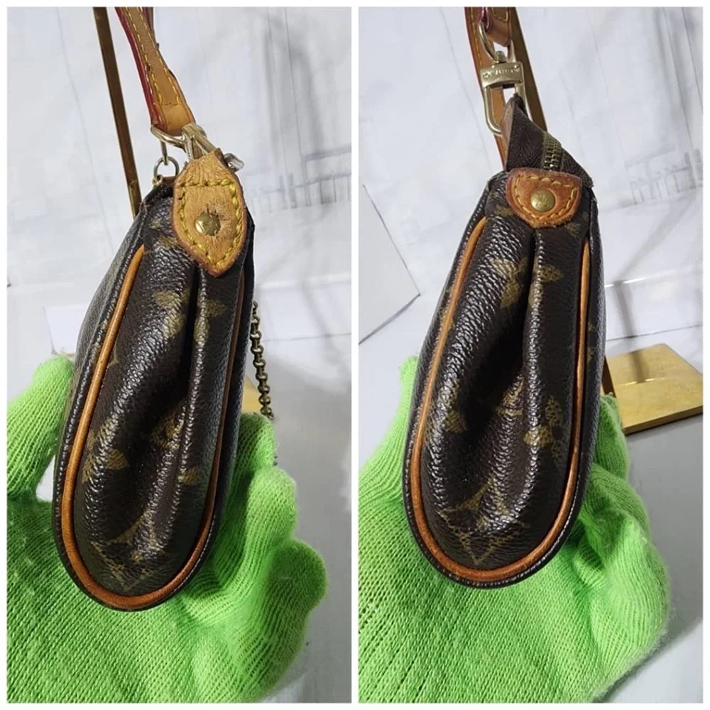 SOLD***Authentic Louis Vuitton LV Monogram Eva Pochette Bag Brown - Picture 11 of 14